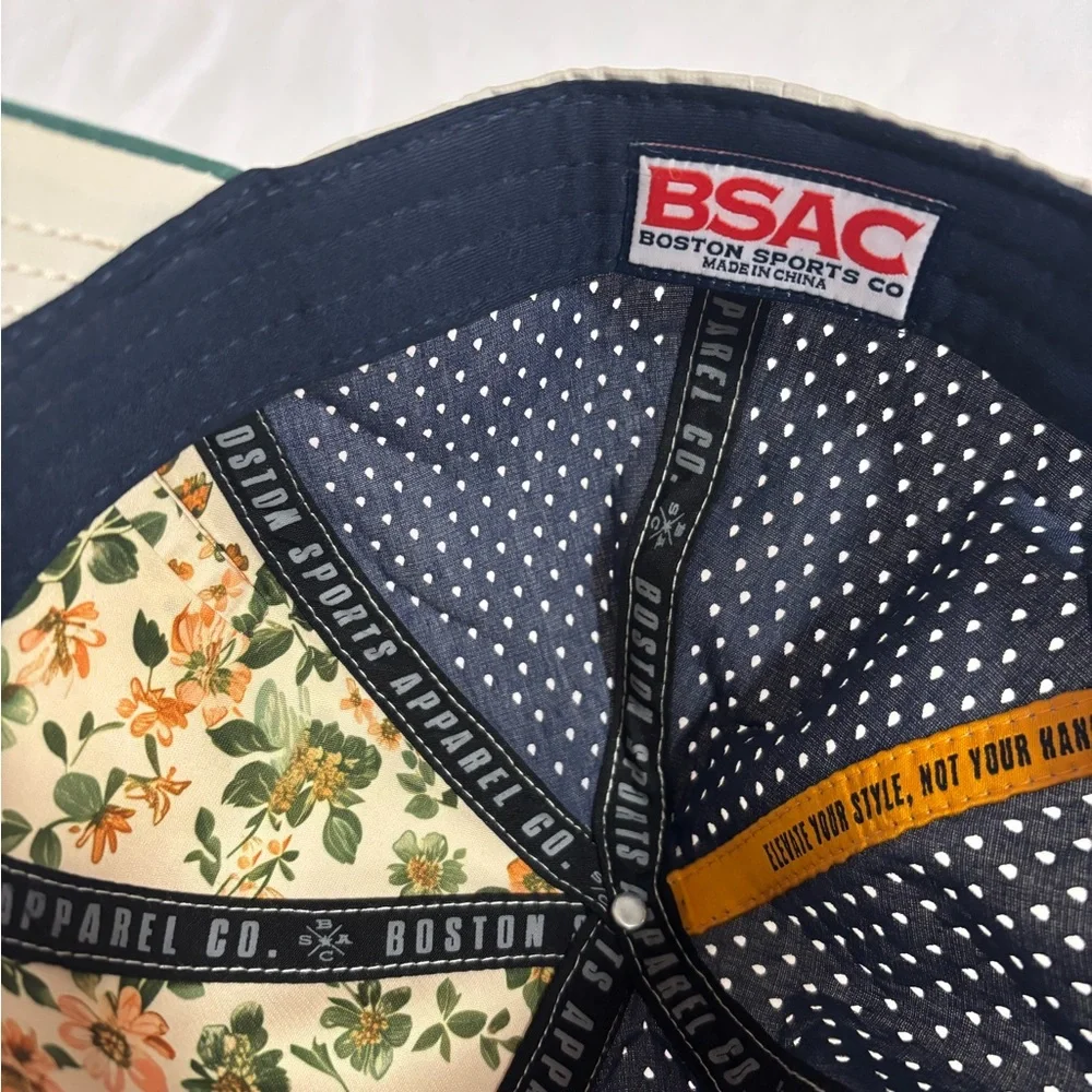 Green and White Men's Boston Cap